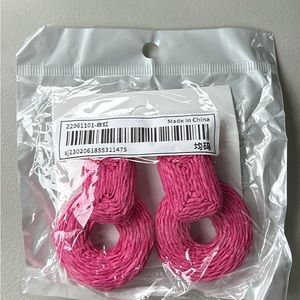 Pink Hoop Earrings Pierced BNIB